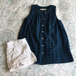 Ann Taylor Loft Blue XS Sleeveless Top